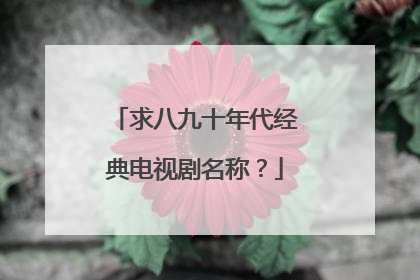 求八九十年代经典电视剧名称？