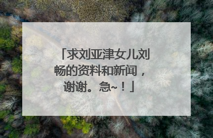 求刘亚津女儿刘畅的资料和新闻，谢谢。急~！