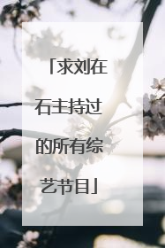 求刘在石主持过的所有综艺节目