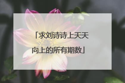 求刘诗诗上天天向上的所有期数