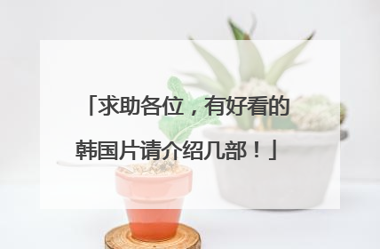 求助各位,有好看的韩国片请介绍几部!