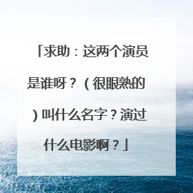 求助:这两个演员是谁呀?(很眼熟的)叫什么名字?演过什么电影啊?