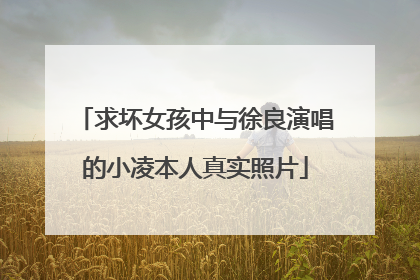 求坏女孩中与徐良演唱的小凌本人真实照片