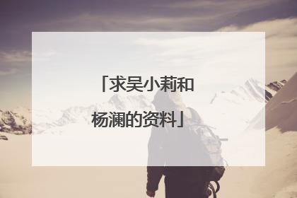 求吴小莉和杨澜的资料