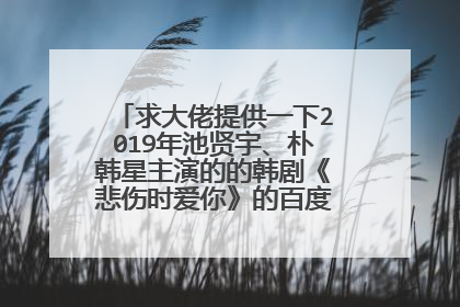 求大佬提供一下2019年池贤宇、朴韩星主演的的韩剧《悲伤时爱你》的百度网盘高清资源地址