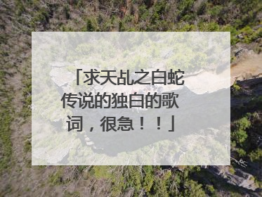 求天乩之白蛇传说的独白的歌词,很急!!