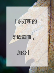 求好听的柔情歌曲,加分