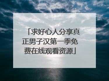 求好心人分享真正男子汉第一季免费在线观看资源