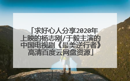 求好心人分享2020年上映的杨志刚/于毅主演的中国电视剧《最美逆行者》高清百度云网盘资源