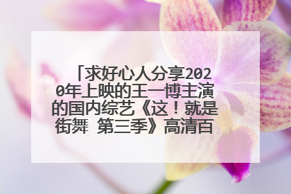 求好心人分享2020年上映的王一博主演的国内综艺《这！就是街舞 第三季》高清百度云网盘资源