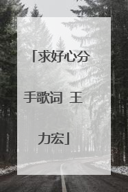 求好心分手歌词 王力宏