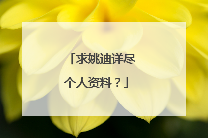 求姚迪详尽个人资料?