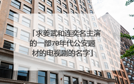 求姜武和连奕名主演的一部70年代公安题材的电视剧的名字