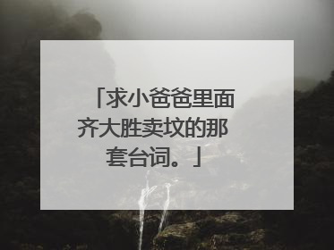 求小爸爸里面齐大胜卖坟的那套台词。
