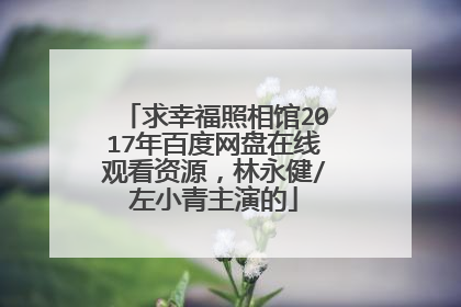 求幸福照相馆2017年百度网盘在线观看资源，林永健/左小青主演的
