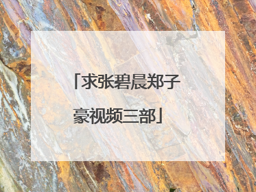 求张碧晨郑子豪视频三部