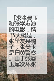 求张曼玉和张学友演的电影，情节大概是，张学友是鸭子，张曼玉是扫黄警察。由于张曼玉屡次坏张学友的事，