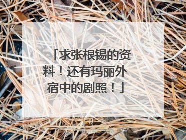 求张根锡的资料！还有玛丽外宿中的剧照！