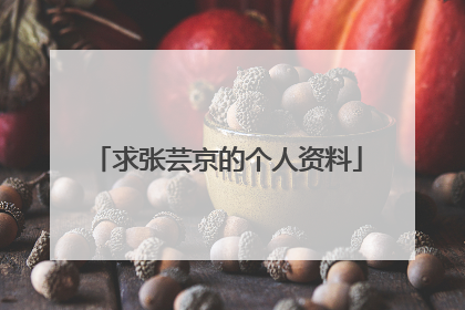 求张芸京的个人资料