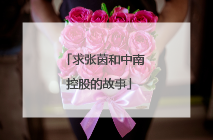 求张茵和中南控股的故事