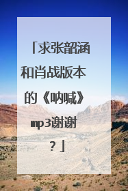 求张韶涵和肖战版本的《呐喊》mp3谢谢？