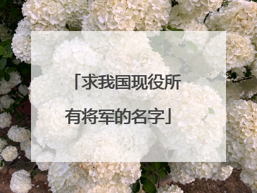 求我国现役所有将军的名字