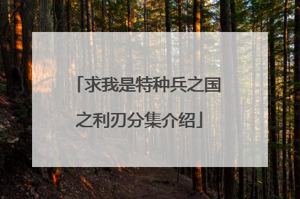 求我是特种兵之国之利刃分集介绍