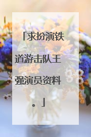 求扮演铁道游击队王强演员资料。