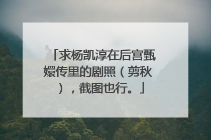 求杨凯淳在后宫甄嬛传里的剧照(剪秋),截图也行。