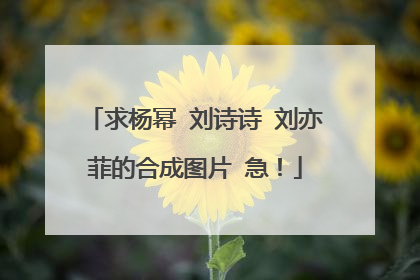 求杨幂 刘诗诗 刘亦菲的合成图片 急！