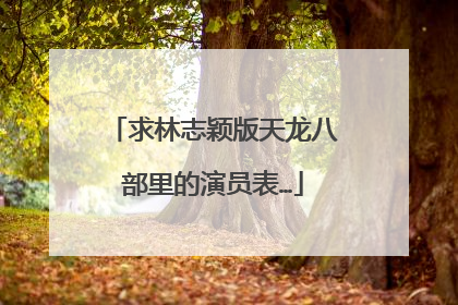 求林志颖版天龙八部里的演员表…