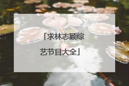 求林志颖综艺节目大全