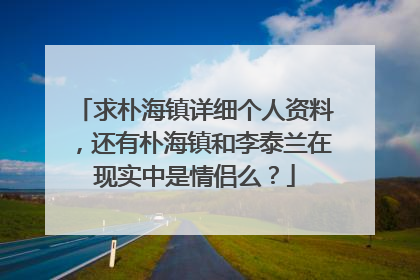 求朴海镇详细个人资料，还有朴海镇和李泰兰在现实中是情侣么？