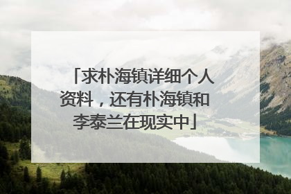 求朴海镇详细个人资料,还有朴海镇和李泰兰在现实中