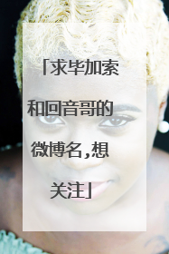 求毕加索和回音哥的微博名,想关注