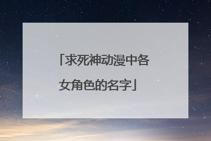 求死神动漫中各女角色的名字