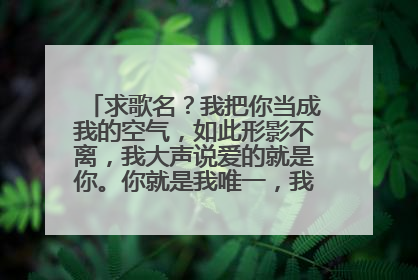 求歌名?我把你当成我的空气,如此形影不离,我大声说爱的就是你。你就是我唯一,我唯一爱的就是你!