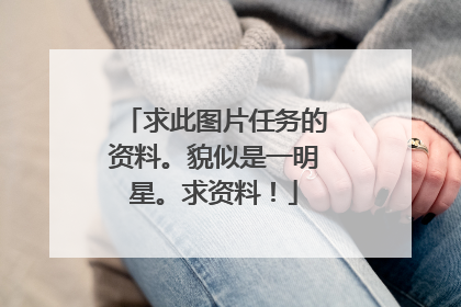 求此图片任务的资料。貌似是一明星。求资料！