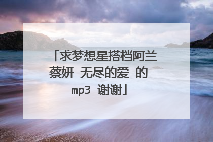 求梦想星搭档阿兰蔡妍 无尽的爱 的mp3 谢谢