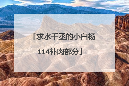求水千丞的小白杨114补肉部分