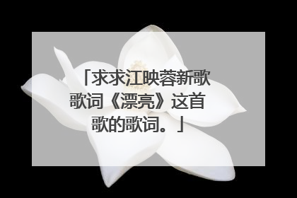 求求江映蓉新歌歌词《漂亮》这首歌的歌词。