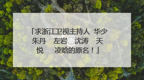 求浙江卫视主持人 华少 朱丹 左岩 沈涛 天悦 凌晗的原名!