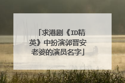 求港剧《ID精英》中扮演郭晋安老婆的演员名字