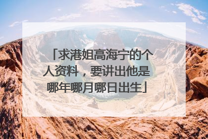 求港姐高海宁的个人资料,要讲出他是哪年哪月哪日出生