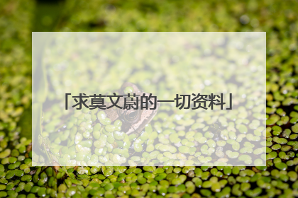 求莫文蔚的一切资料