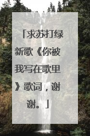 求苏打绿新歌《你被我写在歌里》歌词,谢谢。