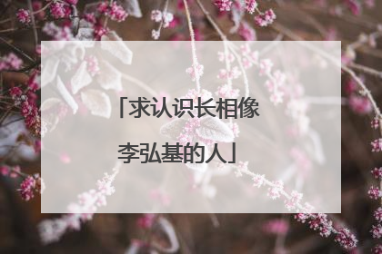 求认识长相像李弘基的人