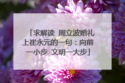 求解读 周立波婚礼上崔永元的一句：向前一小步 文明一大步
