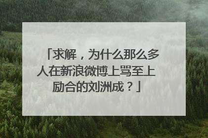求解，为什么那么多人在新浪微博上骂至上励合的刘洲成？