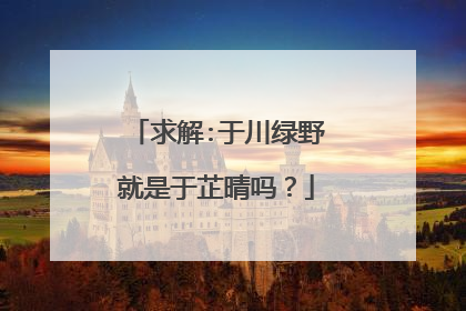 求解:于川绿野就是于芷晴吗？